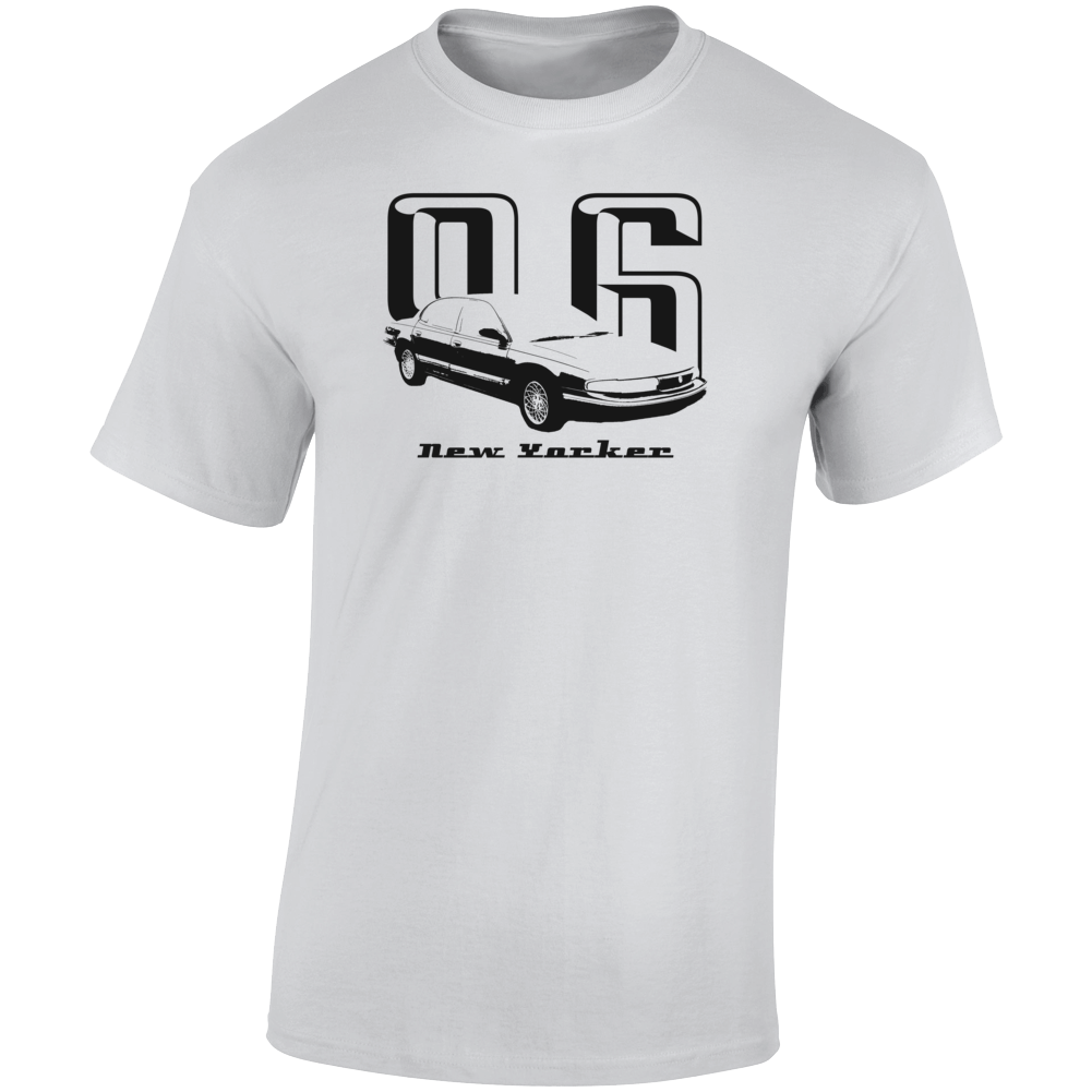 1996 New Yorker Three Quarter Angle View With Year And Model Name Light Color T Shirt